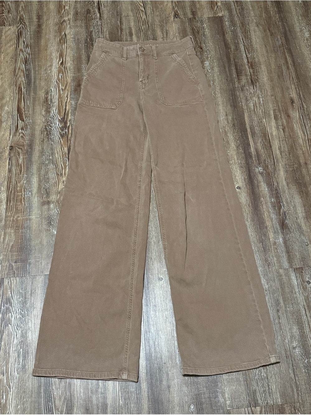 American Eagle Super High Rise Baggy Wide Leg Pants Women's 000 Relaxed Utility